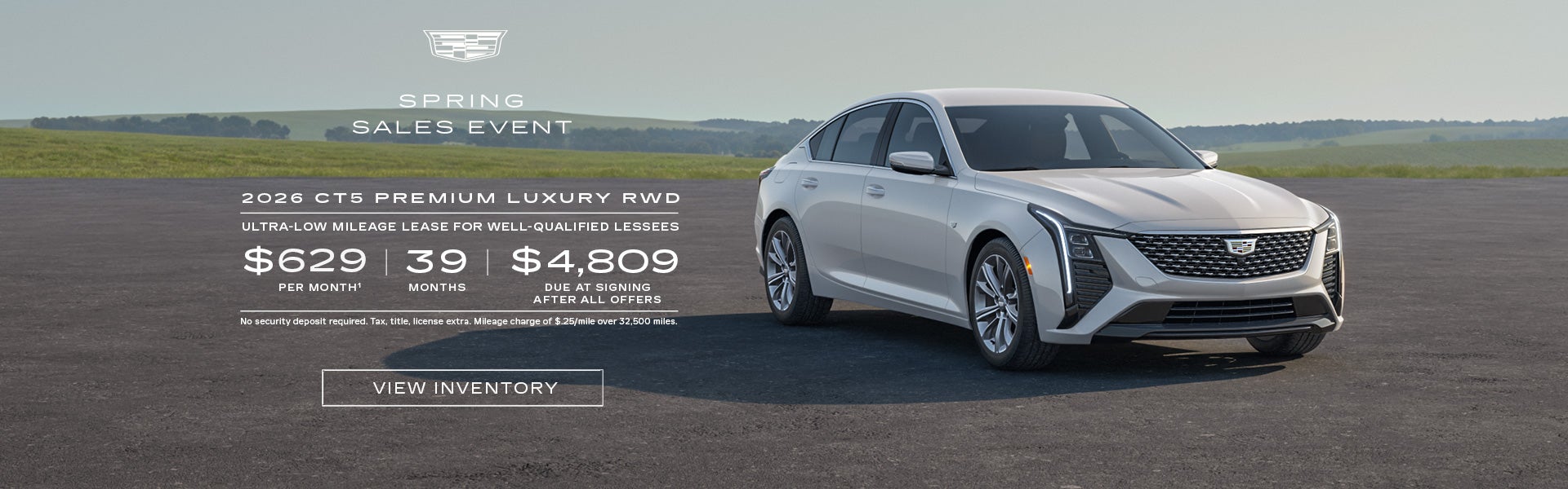 2026 CT5 PREMIUM LUXURY. Ultra low mileage lease for well-qualified lessees. $629 per month. 39 m...